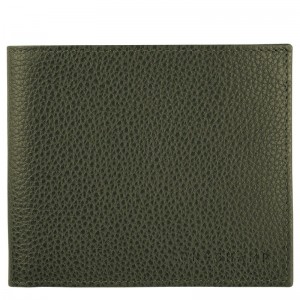 Khaki - Leather Longchamp Le FoulonnÉ Men Wallets | AU9000RV