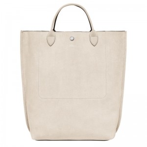 Linen - Leather Longchamp Cabas M Tote Women Handbag | AU7213HA