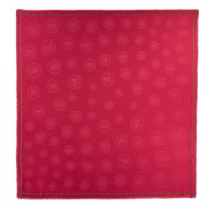 Magenta - Cotton blend Longchamp La MÉdaille Shawl Women Stoles | AU8326YX