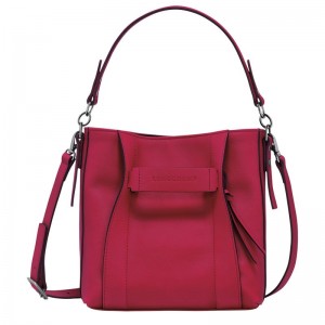 Magenta - Leather Longchamp 3D S Women Crossbody Bags | AU7431YX