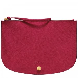 Magenta - Leather Longchamp Épure Women Pouches | AU7987CT