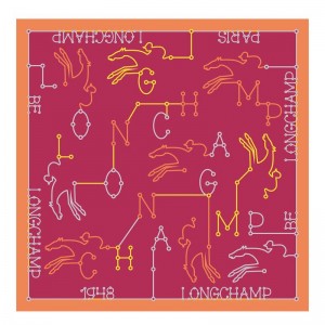 Magenta - Silk Longchamp Parcours Silk 50 Women Scarves | AU8259PJ