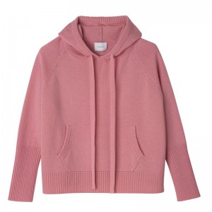 Marshmallow - Knit Longchamp Hoodie Women Jumper | AU8684QM