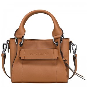 Natural - Leather Longchamp 3D XS Handbag Women Mini Bags | AU7066UZ