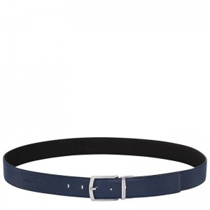 Navy/Black - Leather Longchamp Le FoulonnÉ Men Belts | AU9318PJ