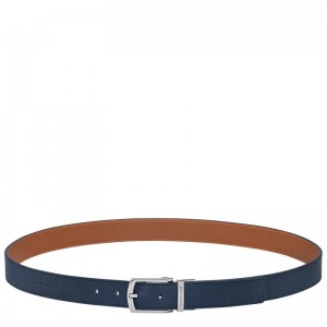 Navy/Caramel - Leather Longchamp Le FoulonnÉ Men Belts | AU9320SG