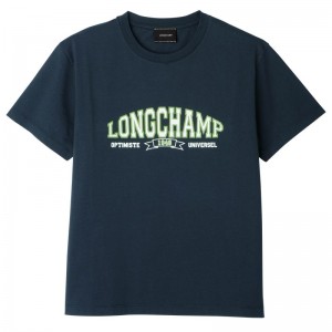 Navy - Jersey Longchamp Women T Shirts | AU8647GS