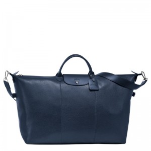 Navy - Leather Longchamp Le FoulonnÉ S Men Travel Bags | AU9174CT