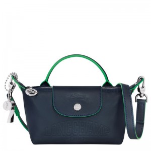 Navy - Leather Longchamp Le Pliage Xtra XS Pouch Women Mini Bags | AU7002LI