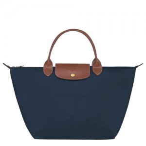 Navy - Recycled canvas Longchamp Le Pliage Original M Women Handbag | AU7333QM