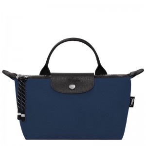 Navy - Recycled canvas Longchamp Le Pliage Energy Women Pouches | AU7706PJ