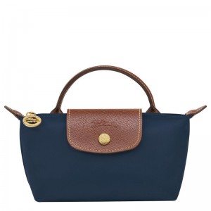 Navy - Recycled canvas Longchamp Le Pliage Original with handle Women Pouches | AU7949IL