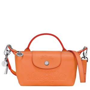 Orange - Leather Longchamp Le Pliage Xtra XS Pouch Women Crossbody Bags | AU7392IL