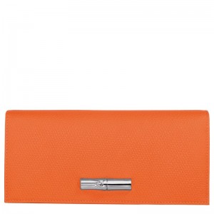 Orange - Leather Longchamp Le Roseau Flap Women Wallets | AU7860IL