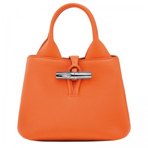 Orange - Leather Longchamp Le Roseau XS Women Handbag | AU7302CT