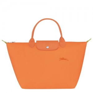 Orange - Recycled canvas Longchamp Le Pliage Green M Women Handbag | AU7345DF