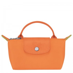 Orange - Recycled canvas Longchamp Le Pliage Green with handle Women Pouches | AU7953RV