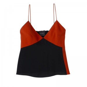 Paprika/Black - Fluid crepe Longchamp Thin strap Women Tops | AU8629RV