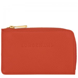 Paprika - Leather Longchamp Le FoulonnÉ Men Card Holder | AU9043YX