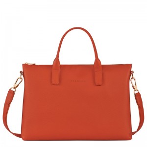 Paprika - Leather Longchamp Le FoulonnÉ S Women Briefcase | AU7750WN