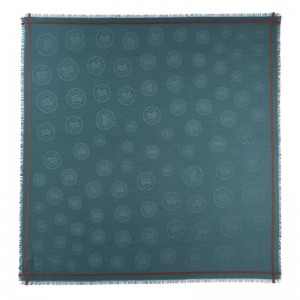 Peacock - Cotton blend Longchamp La MÉdaille Shawl Men Stoles | AU9345HA