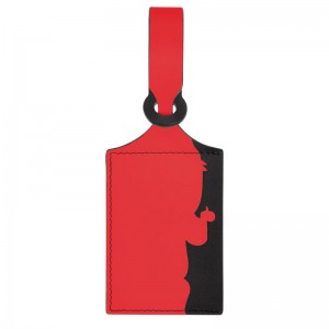 Red - Leather Longchamp LGP Travel Luggage tag Women Accessories | AU8170YX