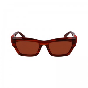 Red - Organic acetate Longchamp Women Sunglasses | AU8507CT