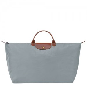 Steel - Recycled canvas Longchamp Le Pliage Original M Women Travel Bags | AU8110EB