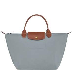 Steel - Recycled canvas Longchamp Le Pliage Original M Women Handbag | AU7331WN