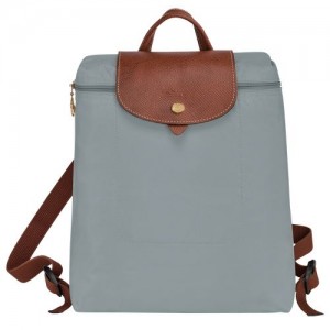 Steel - Recycled canvas Longchamp Le Pliage Original M Women Backpacks | AU7675CT