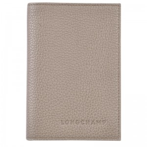 Turtledove - Leather Longchamp Le FoulonnÉ Passport cover Women Accessories | AU8177DF