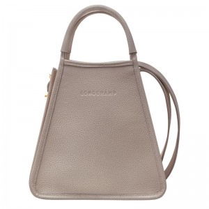 Turtledove - Leather Longchamp Le FoulonnÉ S Women Handbag | AU7241DF