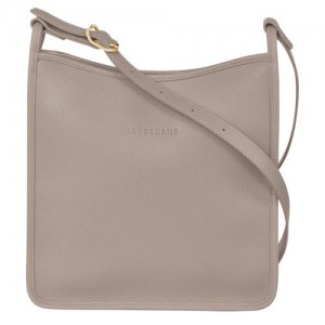 Turtledove - Leather Longchamp Le FoulonnÉ M Women Crossbody Bags | AU7470LI