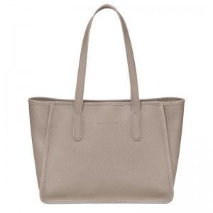 Turtledove - Leather Longchamp Le FoulonnÉ L Tote Women Shoulder Bags | AU7539WN