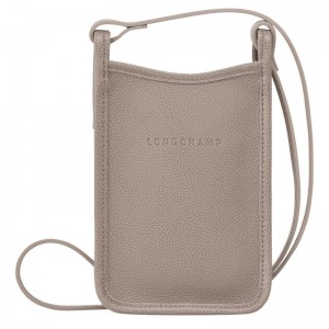 Turtledove - Leather Longchamp Le FoulonnÉ Women Phone Case | AU7787FD