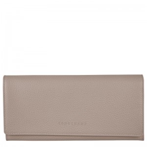 Turtledove - Leather Longchamp Le FoulonnÉ Continental Women Wallets | AU7825NW