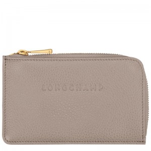 Turtledove - Leather Longchamp Le FoulonnÉ Women Card Holder | AU7889HA