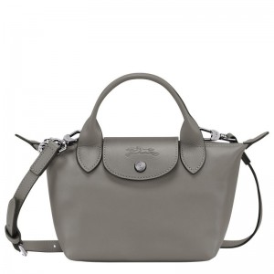 Turtledove - Leather Longchamp Le Pliage Xtra XS Handbag Women Mini Bags | AU7098MQ