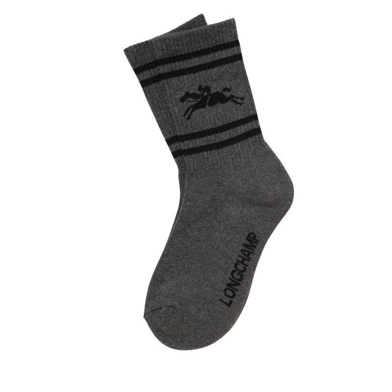 Anthracite - Knit Longchamp Women Socks | AU8721HA