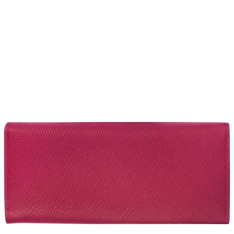 Beetroot - Leather Longchamp Le Roseau Flap Women Wallets | AU7855EB