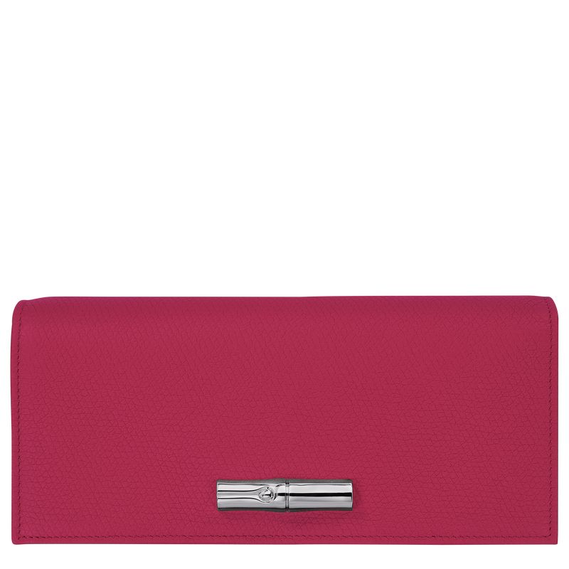 Beetroot - Leather Longchamp Le Roseau Flap Women Wallets | AU7855EB