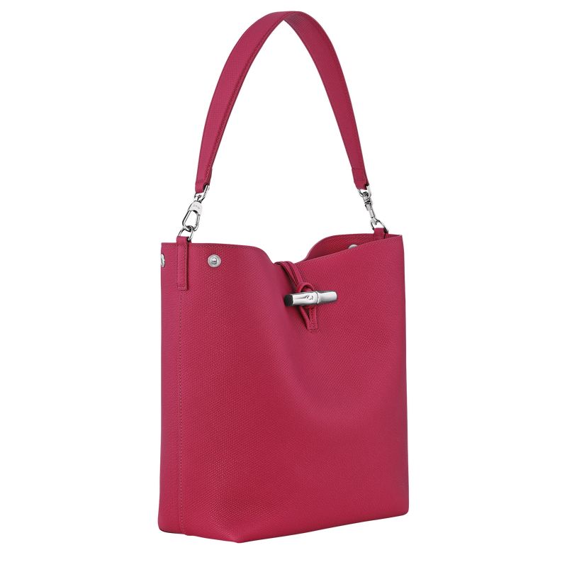 Beetroot - Leather Longchamp Le Roseau M Shoulder Women Shoulder Bags | AU7551AH