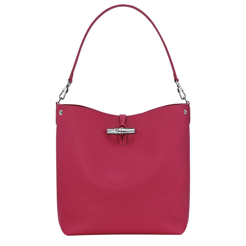 Beetroot - Leather Longchamp Le Roseau M Shoulder Women Shoulder Bags | AU7551AH