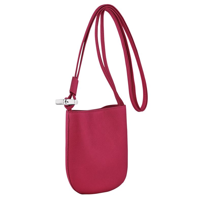 Beetroot - Leather Longchamp Le Roseau S Women Crossbody Bags | AU7438WN