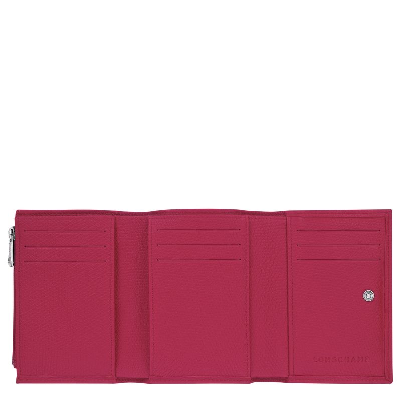 Beetroot - Leather Longchamp Le Roseau Women Wallets | AU7863AH