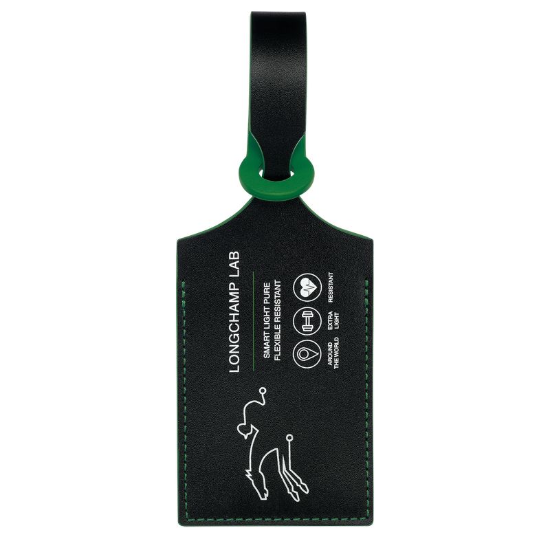 Black/Green - Leather Longchamp LGP Travel Luggage tag Women Accessories | AU8173OK