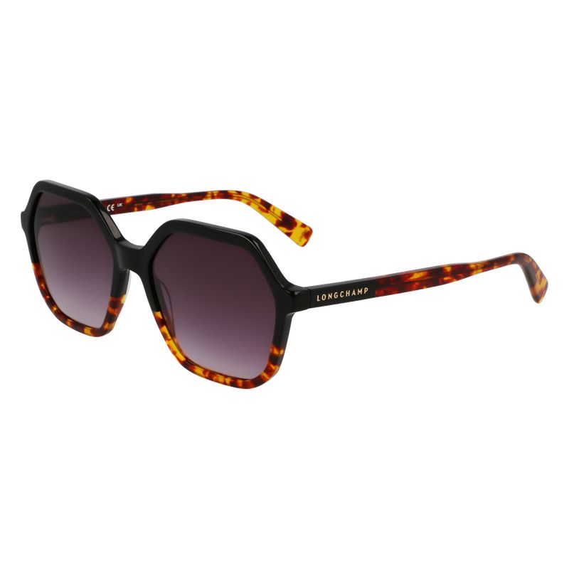 Black/Havana - Acetate Longchamp Women Sunglasses | AU8485OK