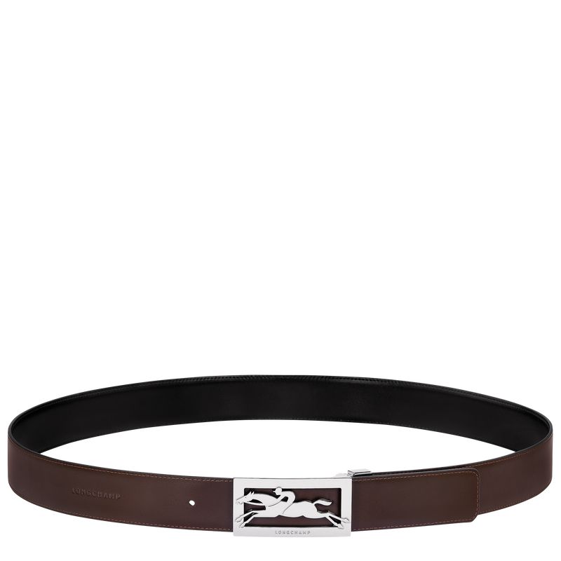 Black/Mocha - Leather Longchamp Delta Box Men Belts | AU9302UZ