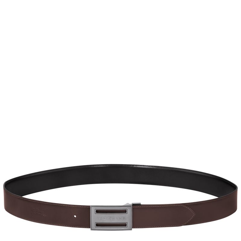 Black/Mocha - Leather Longchamp Delta Box Men Belts | AU9304TC