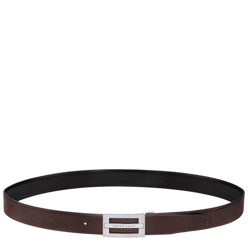 Black/Mocha - Leather Longchamp Delta Box Men Belts | AU9310WN